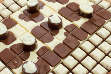 chocolate bars with chocolate candies