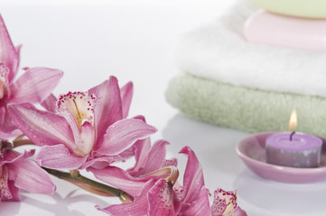 Spa concept still life with orchid