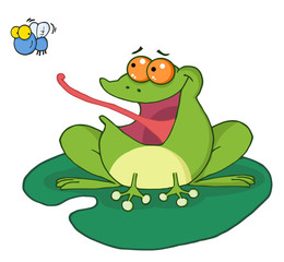 Frog Catching Bug