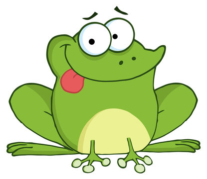 Happy Frog Cartoon Character