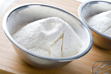White flour in bowl