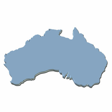 map australia 3d blue