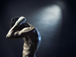 Naked athlete