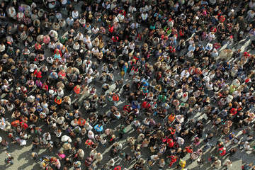 crowd from bird´s view