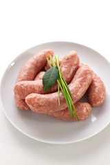 raw bratwurst sausages