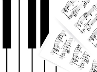 Piano keys with note