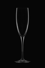 Glass on black background