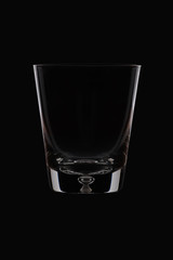 Glass on black background
