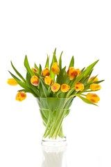 yellow tulips in a vase