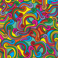 Moving  colorful spirals seamless pattern