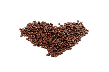 coffee beans heart