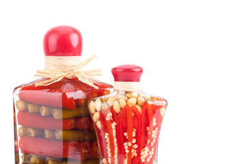 Canned vegetables in glass jars