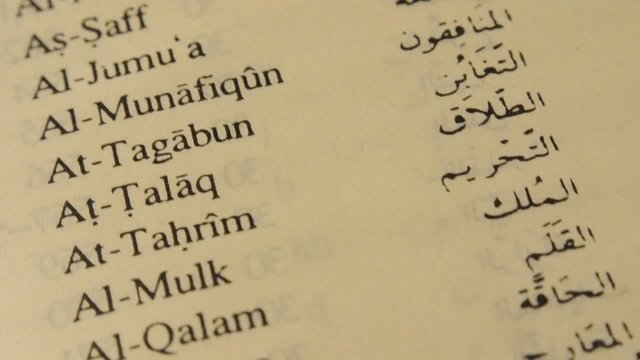 List of chapters in the Holy Qur'an