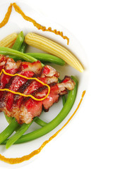 roasted beef served with mustard