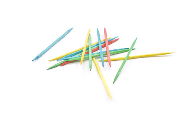 Pile of colorful toothpicks