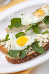 Open-Faced Sandwich with Fried Egg
