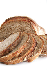 bread slices on white