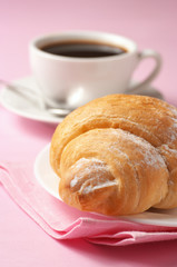 Croissant and black coffee