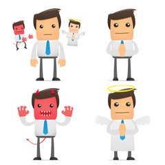 set of funny cartoon manager