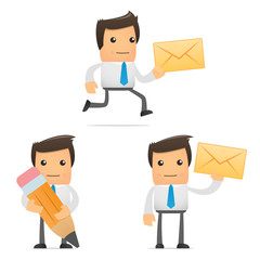 set of funny cartoon office worker