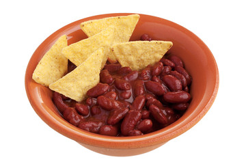 Fagioli chili e nachos