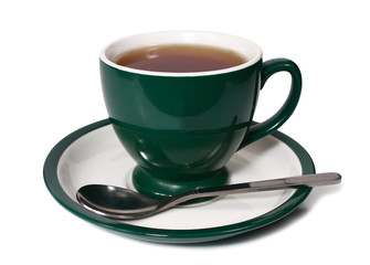 cup of tea and spoon
