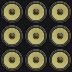 3d render of a tile able 3x3 array of speakers