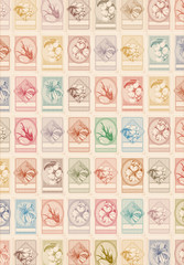 Floral stamps background