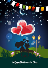 Valentine greeting illustration