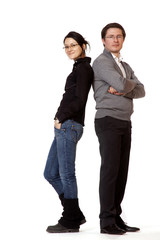 Casual business man and woman