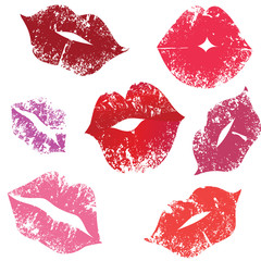 Print of lips, kiss