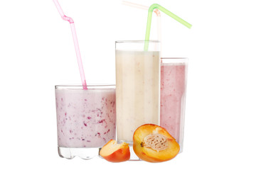 berry smoothies isolated on white background