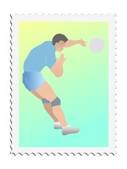 Volleyball. Vector stamp