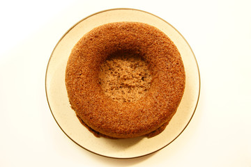 ケーキ　シフォンケーキ　ココアシフォンケーキ　　ハイアングル