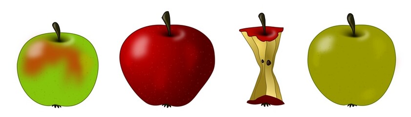 Apples and core