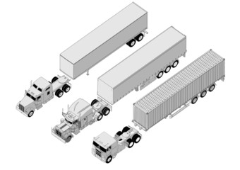 Vector semi-truck set