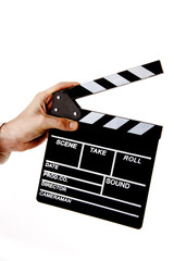 FIlmklappe mit Hand