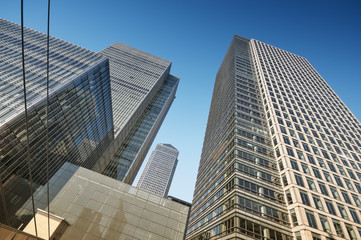 Skyscrapers in Canary Wharf area , London