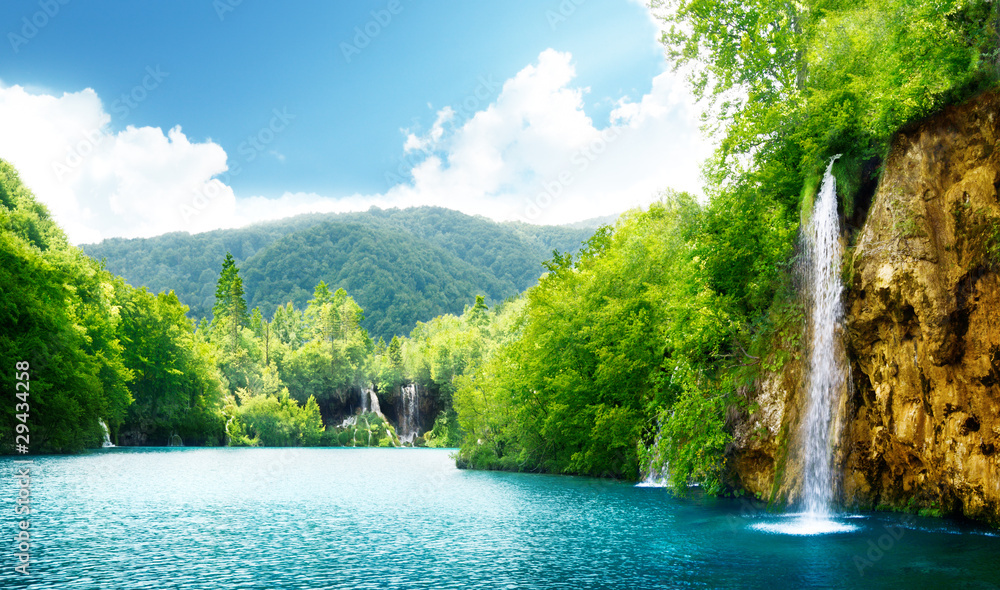 Canvas Prints waterfall in deep forest