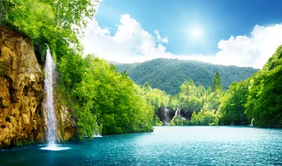 Foto auf Leinwand waterfall in deep forest © Iakov Kalinin