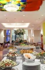 buffet food in restaurant