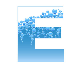 Bubbles and Water Isolated Alphabet Letter E