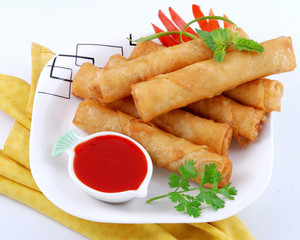 Fried Rolls with Ketchup