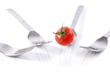 tomate und gabeln