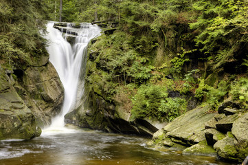 Szklarka Waterfall in Southern Poland