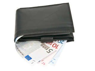 Wallet with euro banknotes