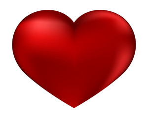 isolated red heart on a white background