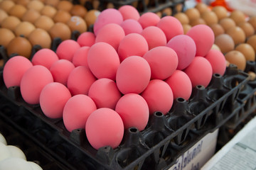 Red-colored eggs for sale