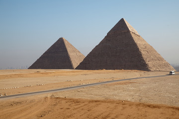 pyramids in the desert