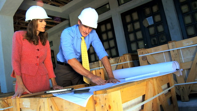 Client & Architect Checking Building Progress